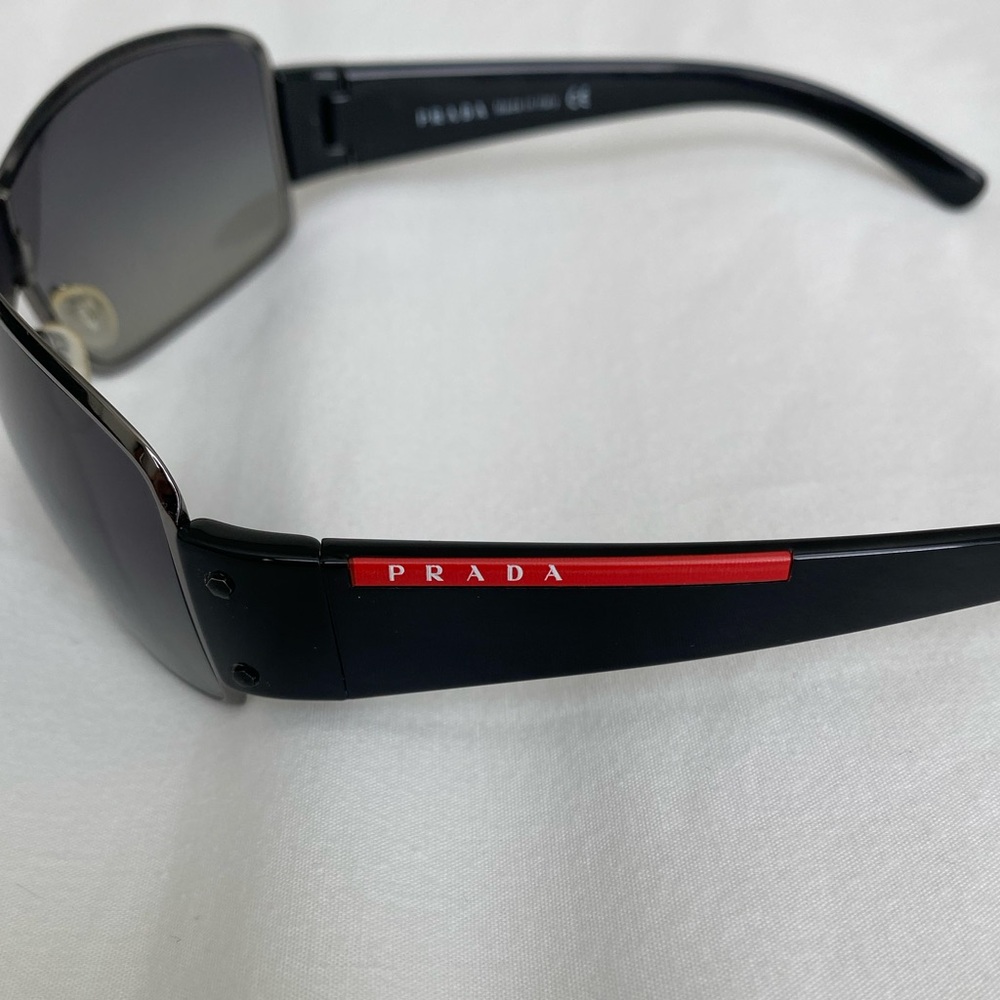 Prada Black Sunglasses with Red Detail